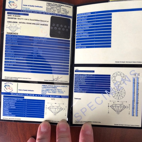 Set of 11 - 0.44 ct. Round Diamonds - UNTREATED - Picture 2 of 3